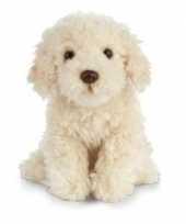 Honden speelgoed artikelen labradoodle knuffelbeest beige 25 cm trend