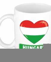 Hongaarse vlag hartje theebeker 300 ml trend