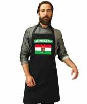 Hongarije vlag barbecueschort keukenschort zwart volwassenen trend
