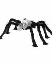 Horror griezel spin zwart met schedel 17 x 60 cm trend