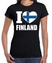 I love finland t-shirt zwart voor dames trend