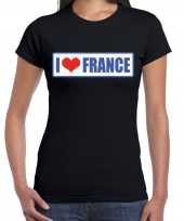 I love france frankrijk landen t-shirt zwart dames trend