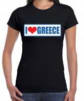 I love greece griekenland landen t-shirt zwart dames trend