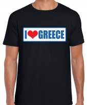 I love greece griekenland landen t-shirt zwart heren trend