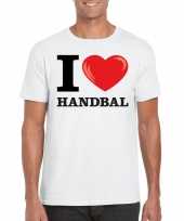 I love handbal t-shirt wit heren trend