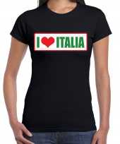I love italia italie landen t-shirt zwart dames trend