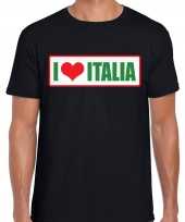 I love italia italie landen t-shirt zwart heren trend