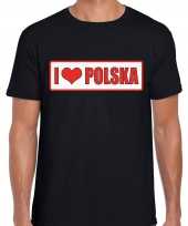 I love polska polen landen t-shirt zwart heren trend