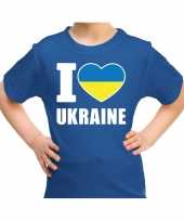 I love ukraine t-shirt oekraine blauw voor kids trend