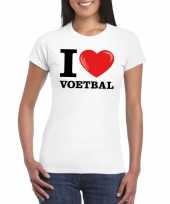 I love voetbal t-shirt wit dames trend