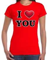 I love you valentijn t-shirt rood voor dames trend