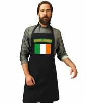 Ierland vlag barbecueschort keukenschort zwart volwassenen trend