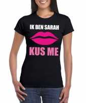 Ik ben sarah kus me t-shirt zwart dames trend