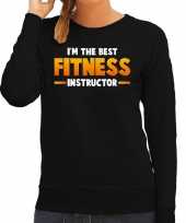 Im the best fitness instructor sweater zwart voor dames trend