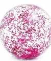 Intex opblaasbare roze glitter strandbal 71 cm speelgoed trend