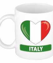 Italiaanse vlag hartje theebeker 300 ml trend