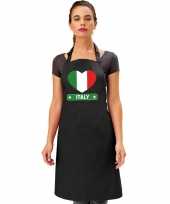 Italie hart vlag barbecueschort keukenschort zwart trend