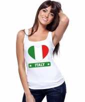 Italie hart vlag singlet-shirt tanktop wit dames trend