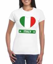 Italie hart vlag t-shirt wit dames trend