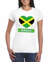 Jamaica hart vlag t-shirt wit dames trend