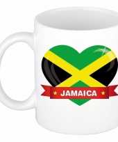 Jamaicaanse vlag hartje theebeker 300 ml trend