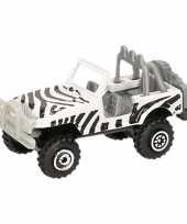 Jeep safari speelgoedauto zebra print 7 cm trend