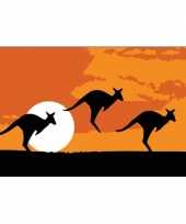 Kangoeroe thema australie vlag 90 x 150 cm trend