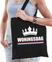 Katoenen tas shopper zwart woningsdag dames trend