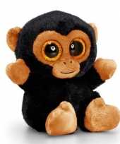 Keel toys pluche chimpansee knuffel bruin zwart 15 cm trend