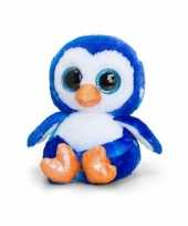 Keel toys pluche pinguin knuffel blauw wit15 cm trend