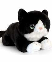 Keel toys pluche zwart witte kat poes knuffel 32 cm trend