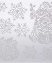 Kerst decoratie raamstickers kerstman kado sneeuwvlok 31 x 39 cm trend