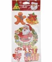 Kerst raamstickers raamdecoratie 3d stickers kerstman 20 x 45 cm trend