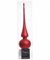 Kerst rode glazen kerstboom piek mat 26 cm trend