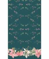 Kerst thema tafellaken tafelkleed groen roze 138 x 220 cm trend