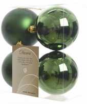 Kerstboom decoratie kerstballen mix groen 8 stuks trend