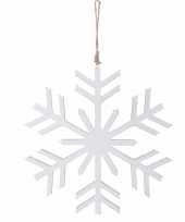 Kerstboom decoratie witte sneeuwvlok hanger 30 cm trend