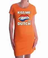 Kiss me i am dutch jurkje oranje dames trend