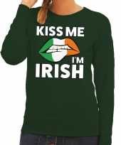 Kiss me i am irish sweater groen dames trend