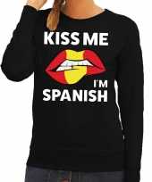 Kiss me i am spanish sweater zwart dames trend