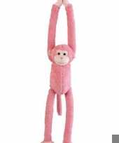 Knuffel aapje roze 55 cm trend