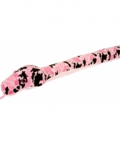 Knuffeldiertje slang pluche roze zwart camo 137 cm trend