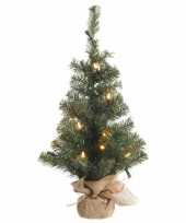 Kunst kerstboom groen met warm witte verlichting 75 cm trend