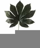 Kunst vingerplant blad 55 cm donkergroen trend