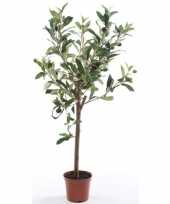 Kunstplant groene olijfboom 65 cm in betonlook pot trend