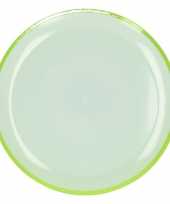 Kunststof bord groene rand 23 cm trend