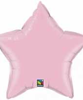 Licht roze sterretjes folie ballon 50 cm trend
