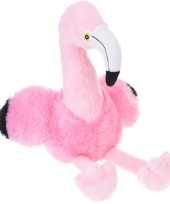 Lichtroze pluche flamingo knuffel 23 cm trend