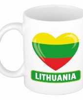 Litouwese vlag hartje theebeker 300 ml trend