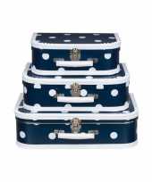 Logeerkoffer navy wit 25 cm trend 10090152